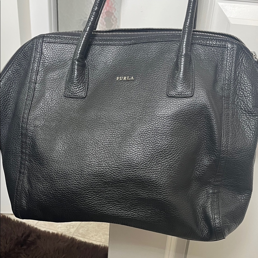 Furla Black Leather Satchel